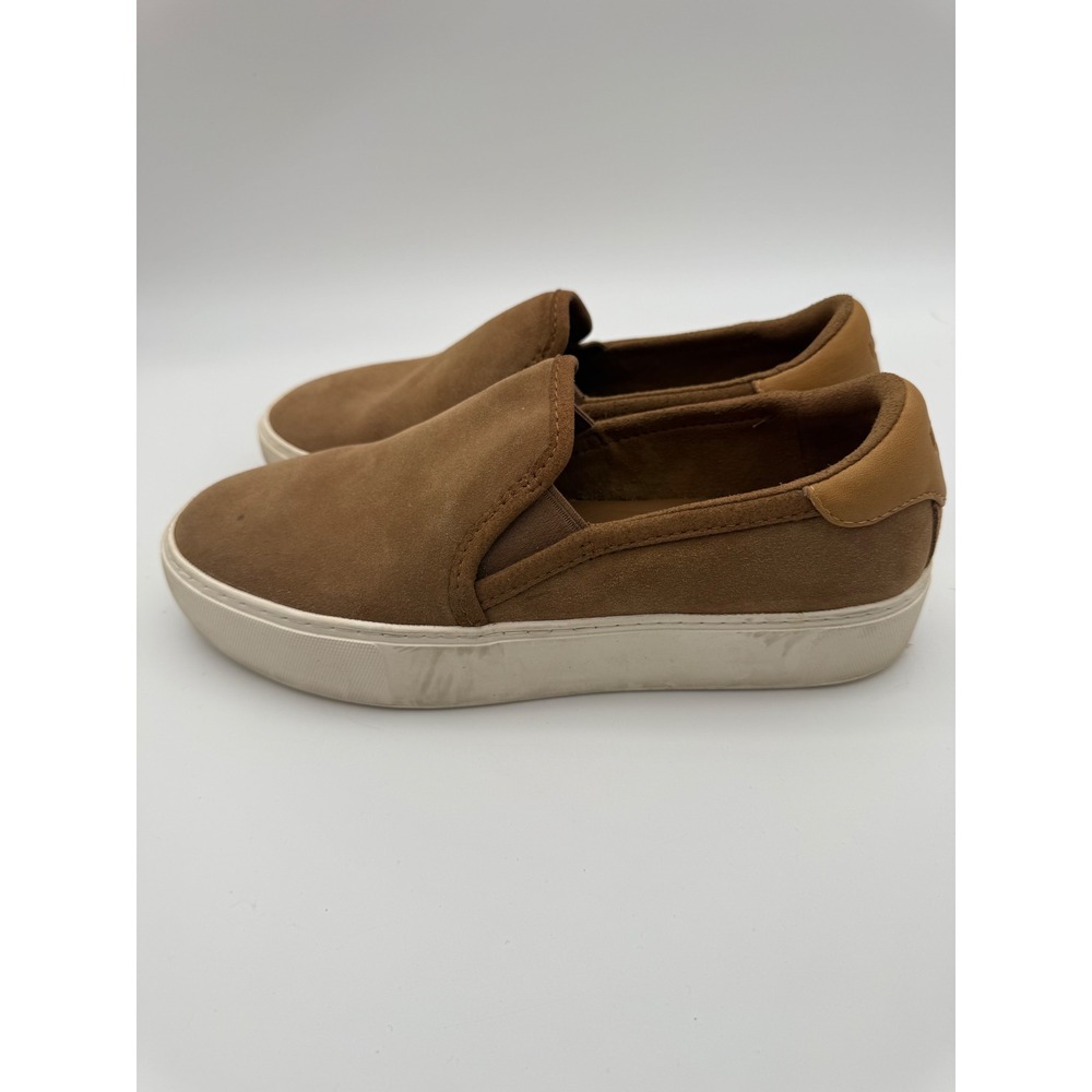 UGG Jass Chestnut Brown Suede Slip On Platform Sneakers 1121613 Womens 7